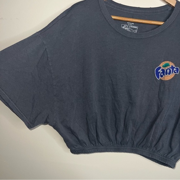 aerie Offline “Fanta” Cropped Shirt Gray Size Medium - Picture 4 of 8